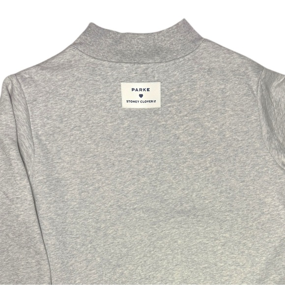 Parke x Stoney Clover Lane Sweatshirt Pink Gingham Grey Mock Neck Charleston S/M - Picture 4 of 8